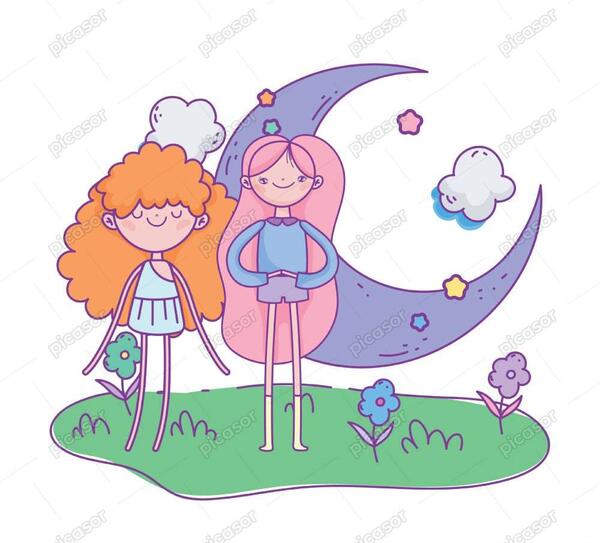 عکس دختر ماه کارتونی