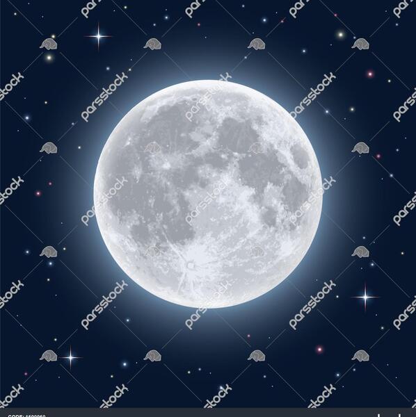 عکس ماه کامل در شب واقعی
