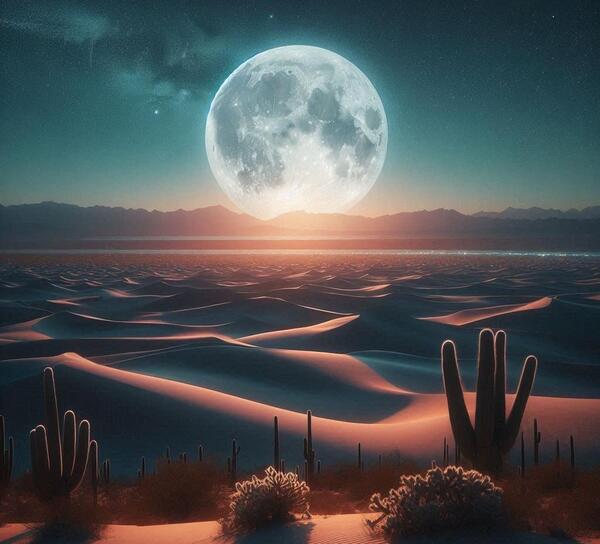 عکس ماه کامل در شب واقعی