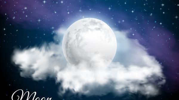 عکس ماه کامل در شب واقعی