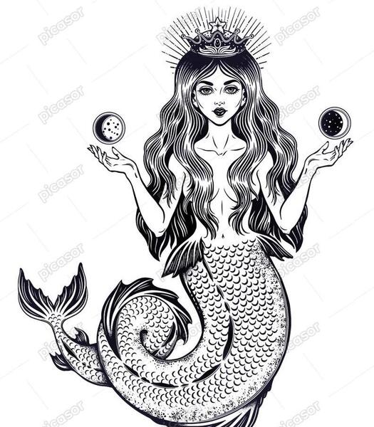 عکس نقاشی ماه و ستاره