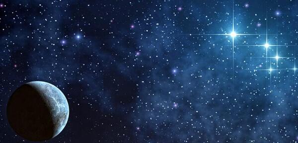 عکس ماه و ستاره کنار هم