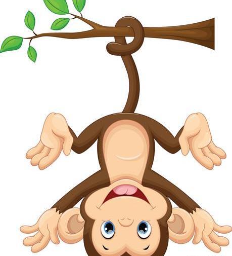 عکس نقاشی میمون روی درخت