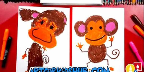 عکس نقاشی میمون بامزه