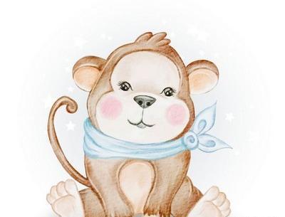عکس نقاشی میمون بامزه