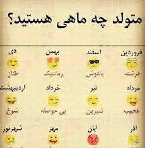 عکس خصوصیات ماه ها طنز