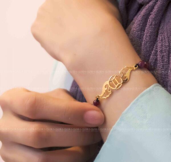عکس دستبند ماه تولد طلا