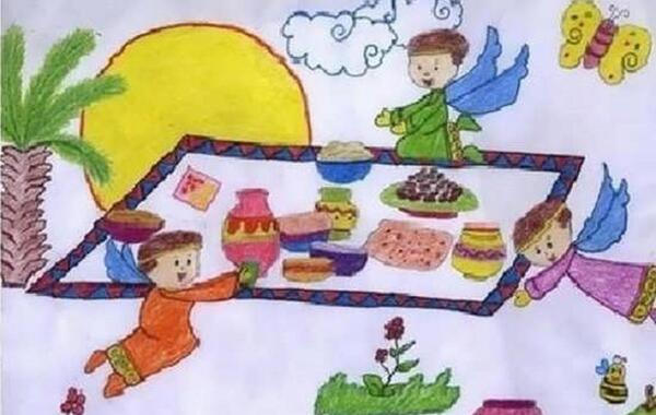 عکس نقاشی سفره ماه رمضان