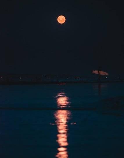 عکس ماه در تاریکی شب