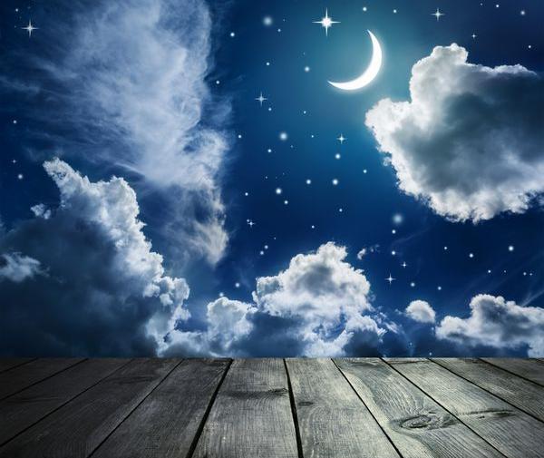عکس ماه و آسمان شب