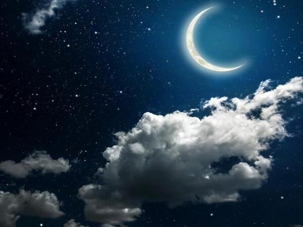 عکس ماه و آسمان شب