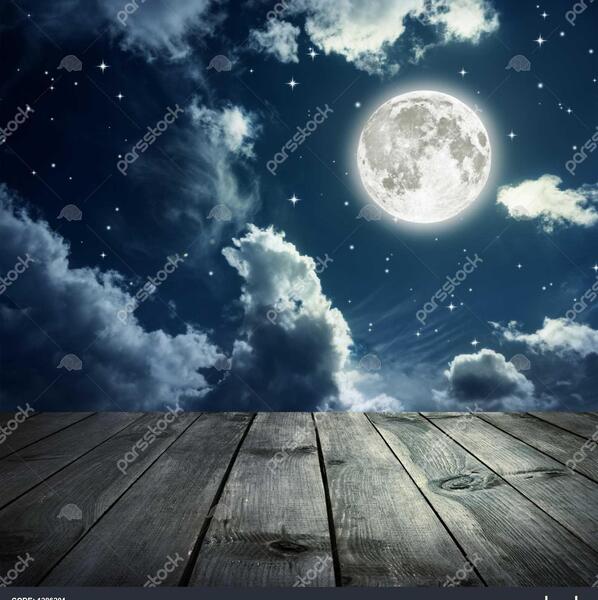عکس ماه کامل در آسمان شب