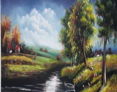 عکس نقاشی منظره با رنگ و روغن