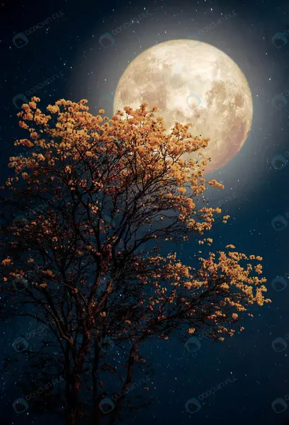 عکس منظره با ماه