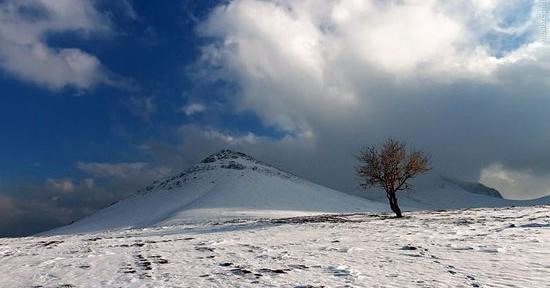 عکس منظره کوه برفی