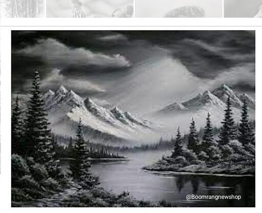 عکس طراحی منظره سیاه قلم