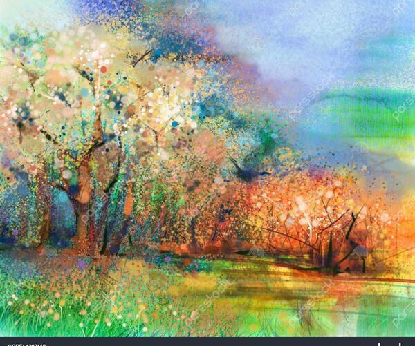عکس نقاشی منظره رنگی