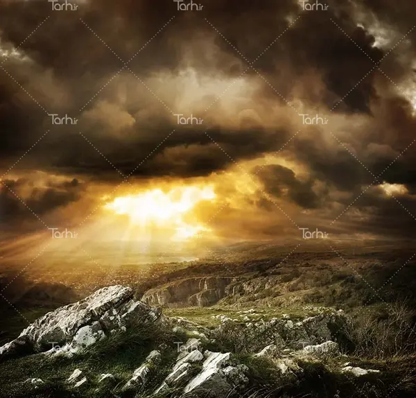 عکس خورشید منظره