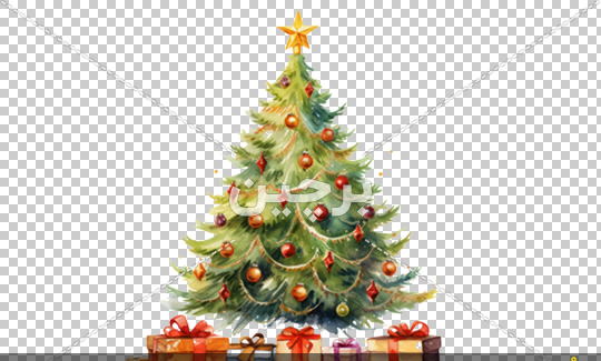 عکس کارتونی درخت کریسمس