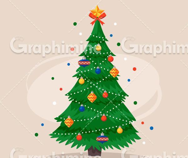 عکس کارتونی درخت کریسمس
