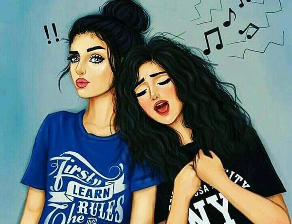 عکس کارتونی دوستانه صمیمی