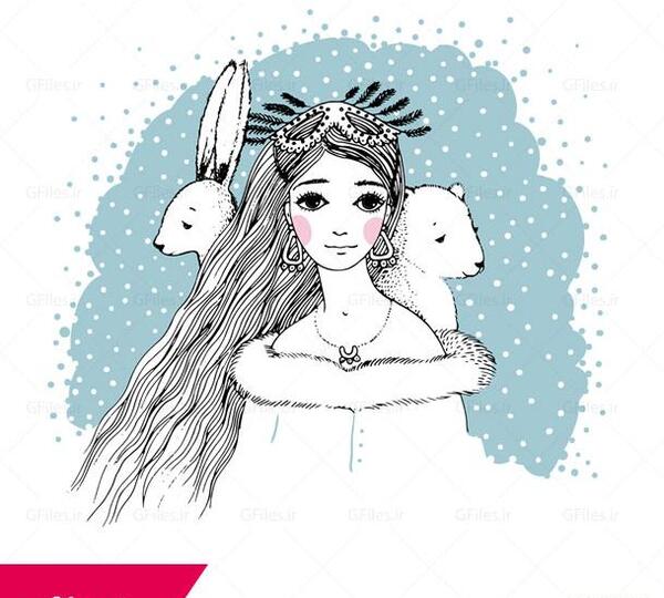 عکس کارتونی دخترانه زمستانی