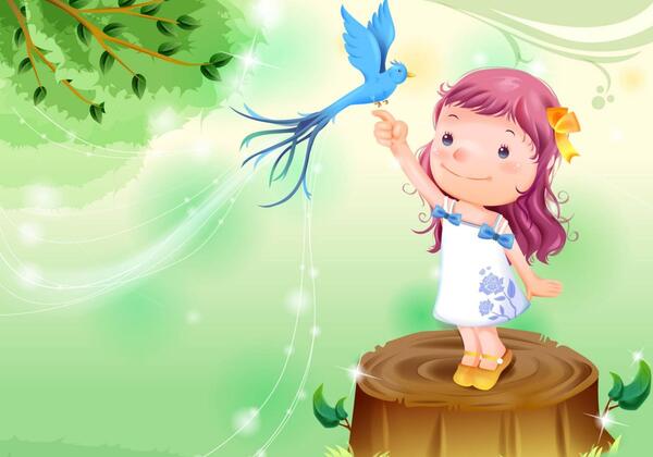 عکس کارتونی دختر شاد