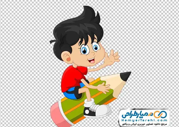 عکس کارتونی کتاب و مداد
