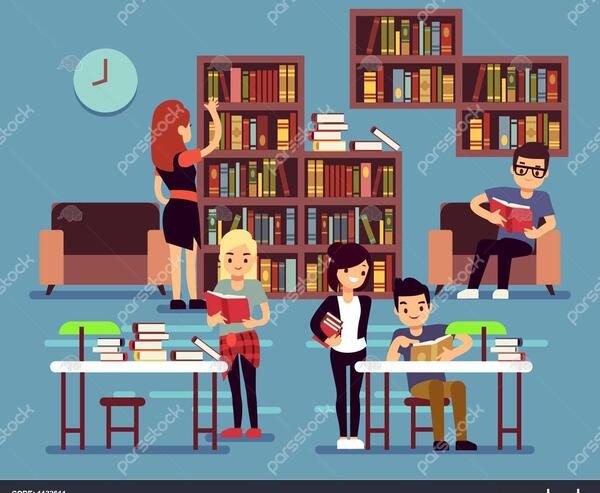 عکس کتابخانه کارتونی
