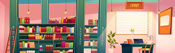 عکس کتابخانه کارتونی