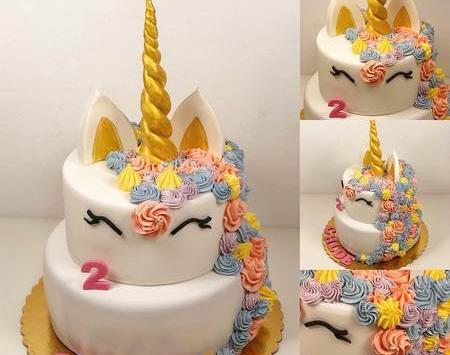 عکس کیک اسب تک شاخ دو طبقه ای