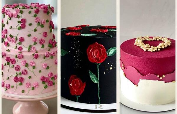 عکس کیک آبی و صورتی