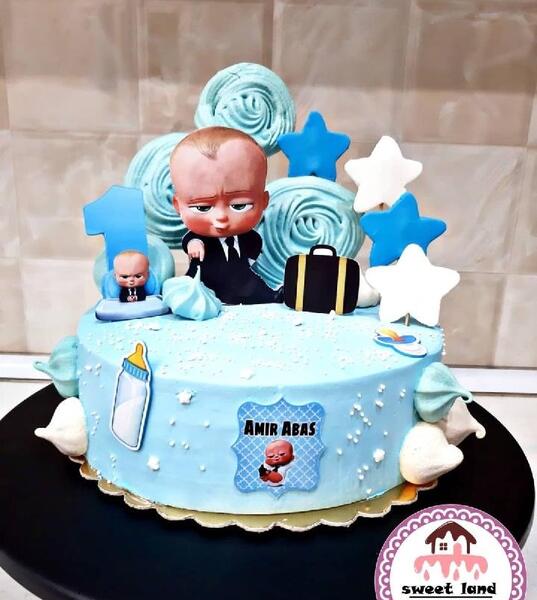 عکس کیک بچه رئیس بدون فوندانت