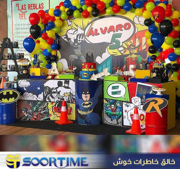 عکس کیک تولد بتمن و سوپرمن