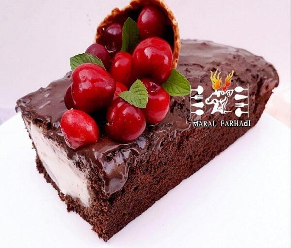 عکس کیک بستنی شکلاتی