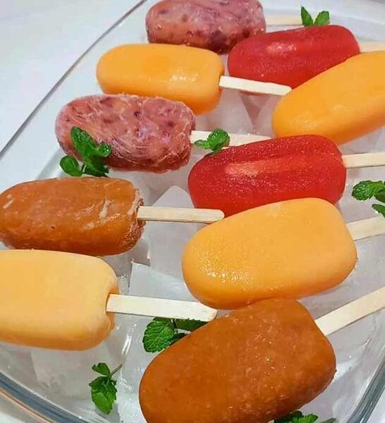 عکس کیک بستنی با میوه