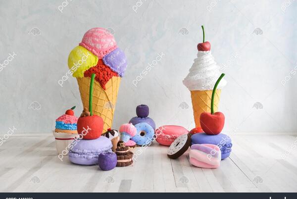 عکس کیک تولد بستنی قیفی