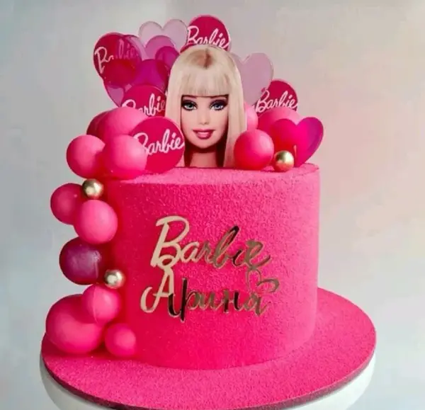 عکس کیک باربی یک طبقه