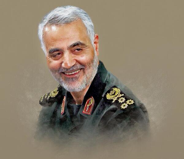 عکس حاج قاسم با لبخند