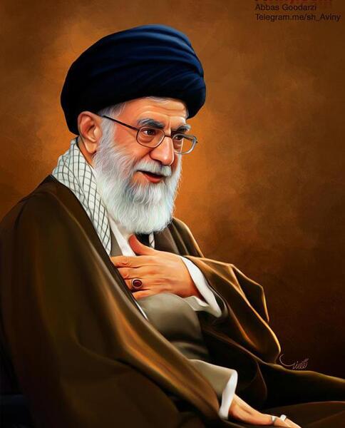 عکس امام خامنه ای با لبخند