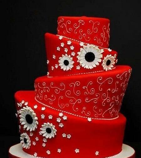 عکس کیک چند طبقه رنگی