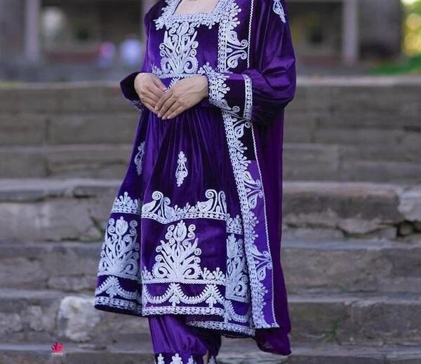 عکس مدل لباس افغانی مخمل