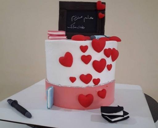 عکس کیک روز معلم ساده