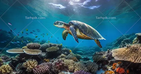 عکس لاک پشت بزرگ دریایی