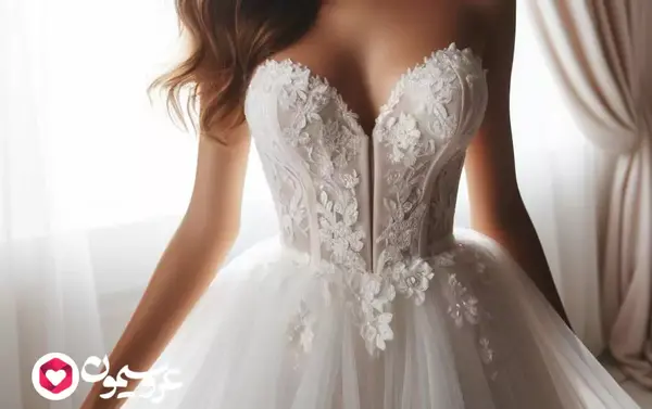 عکس مدل لباس عروس یقه دلبری