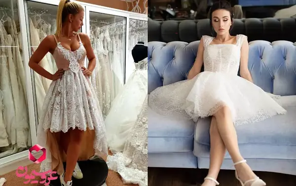 عکس لباس عروس کوتاه ساده