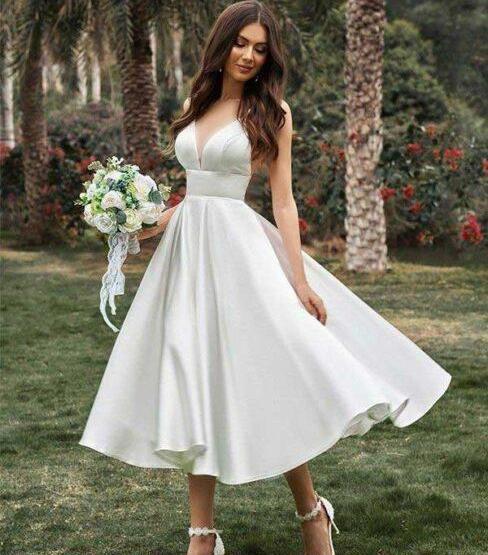 عکس لباس عروس کوتاه ساده