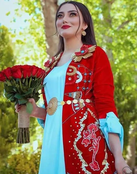 عکس لباس عروس کردی قرمز