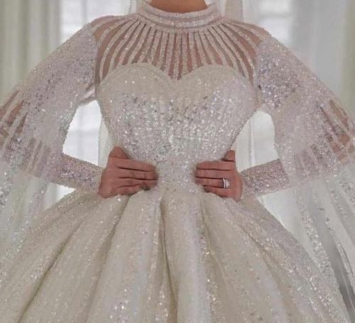 عکس لباس عروس پرنسسی کوتاه