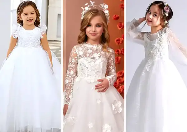 عکس لباس عروس بچه گانه بلند